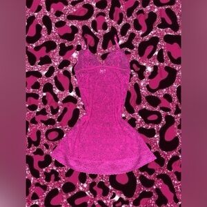 2009 Victoria’s Secret Hot Pink Lace Babydoll Slip